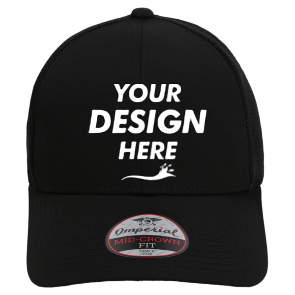 Imperial The Whitaker Mesh Cap, Black, Front view, Mockup
