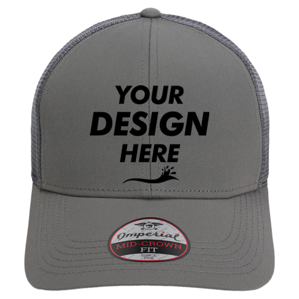 Imperial The Whitaker Mesh Cap, Grey, Front view, Mockup