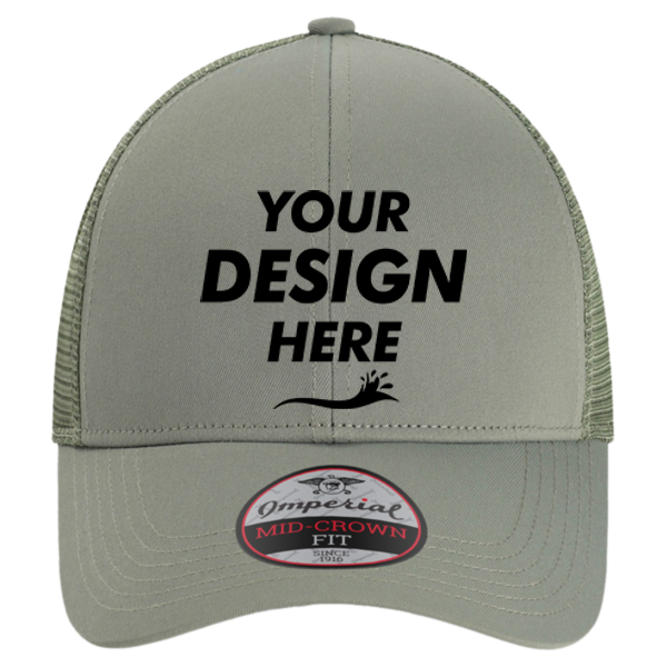 Imperial The Whitaker Mesh Cap, Meadow Green, Front view, Mockup