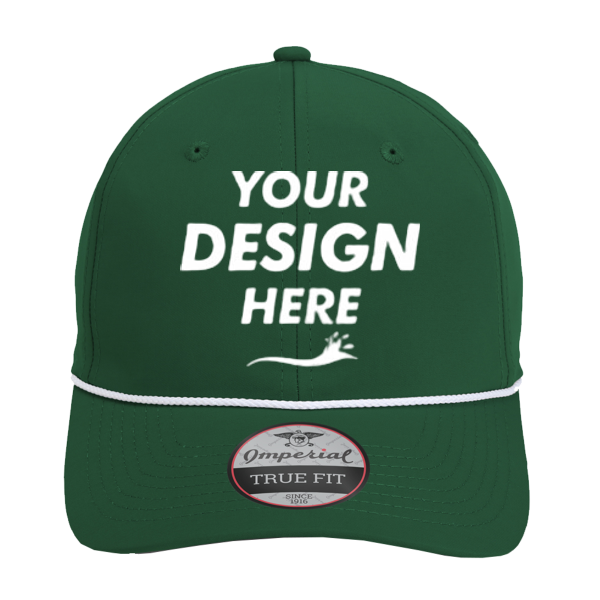 Imperial The Wingman Cap, Forest / White / White / White / White, Front view, Mockup