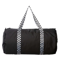 Independent Trading Co. 29L Day Tripper Duffel Bag, Black / Checker Strap, Front view