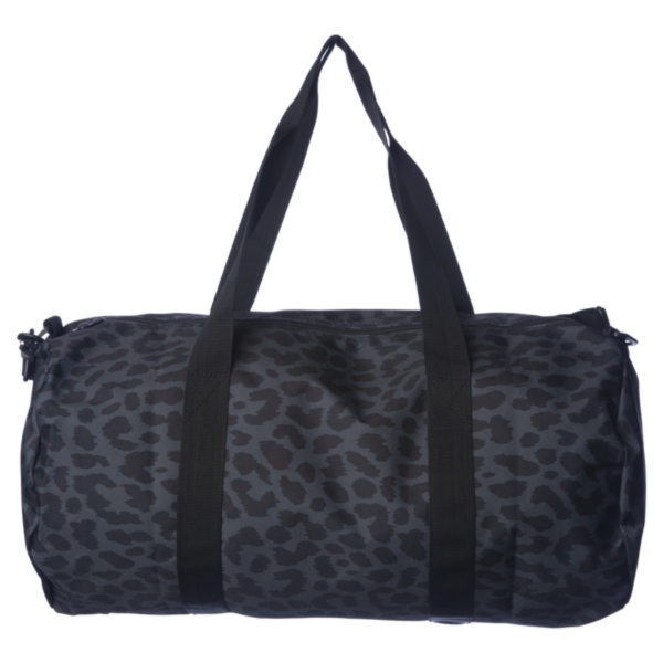 Independent Trading Co. 29L Day Tripper Duffel Bag, Black Cheetah / Black Cheetah, Back view