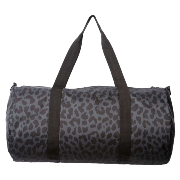 Independent Trading Co. 29L Day Tripper Duffel Bag, Black Cheetah / Black Cheetah, Front view