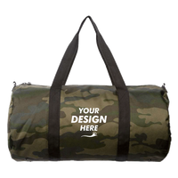 Independent Trading Co. 29L Day Tripper Duffel Bag, Forest Camo / Forest Camo, Front view, Mockup
