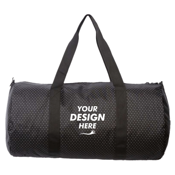 Independent Trading Co. 29L Day Tripper Duffel Bag, Polka Dot / Polka Dot, Front view, Mockup