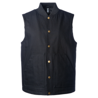Independent Trading Co. Men's Insulated Canvas Workwear Vest, Black, Front view