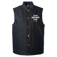 Independent Trading Co. Men's Insulated Canvas Workwear Vest, Black, Front view, Mockup