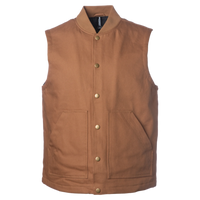 Independent Trading Co. Men's Insulated Canvas Workwear Vest, Saddle, Front view