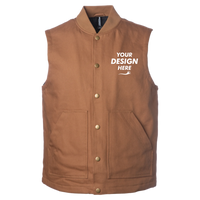 Independent Trading Co. Men's Insulated Canvas Workwear Vest, Saddle, Front view, Mockup