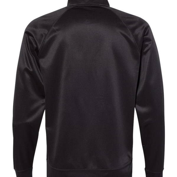 Independent Trading Co. Men's Lightweight Poly-Tech Full-Zip Track Jacket, Black / Black, Back view