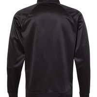 Independent Trading Co. Men's Lightweight Poly-Tech Full-Zip Track Jacket, Black / Black, Back view