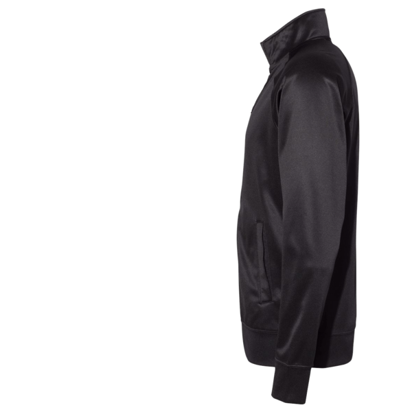 Independent Trading Co. Men's Lightweight Poly-Tech Full-Zip Track Jacket, Black / Black, Left Sleeve view