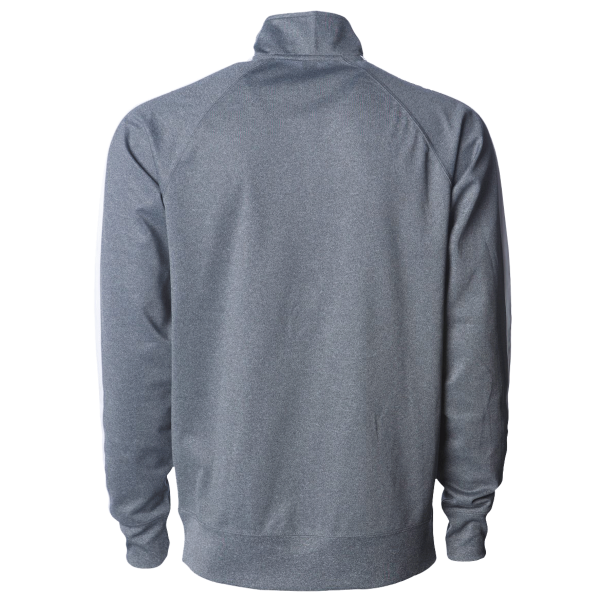 Independent Trading Co. Men's Lightweight Poly-Tech Full-Zip Track Jacket, Gunmetal Heather / Gunmetal Heather, Back view
