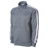 Independent Trading Co. Men's Lightweight Poly-Tech Full-Zip Track Jacket, Gunmetal Heather / Gunmetal Heather, Left Sleeve view