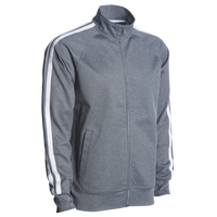 Independent Trading Co. Men's Lightweight Poly-Tech Full-Zip Track Jacket, Gunmetal Heather / Gunmetal Heather, Right Sleeve view