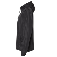 Independent Trading Co. Men's Lightweight Windbreaker Full-Zip Jacket, Black / Black / Black, Left Sleeve view