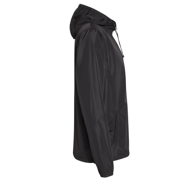 Independent Trading Co. Men's Lightweight Windbreaker Full-Zip Jacket, Black / Black / Black, Right Sleeve view