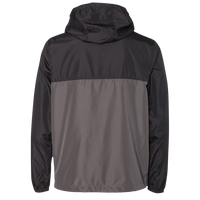 Independent Trading Co. Men's Lightweight Windbreaker Full-Zip Jacket, Black / Graphite / Graphite, Back view