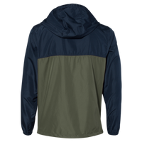 Independent Trading Co. Men's Lightweight Windbreaker Full-Zip Jacket, Classic Navy / Army / Army, Back view