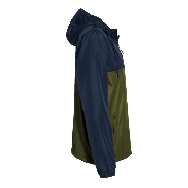 Independent Trading Co. Men's Lightweight Windbreaker Full-Zip Jacket, Classic Navy / Army / Army, Right Sleeve view