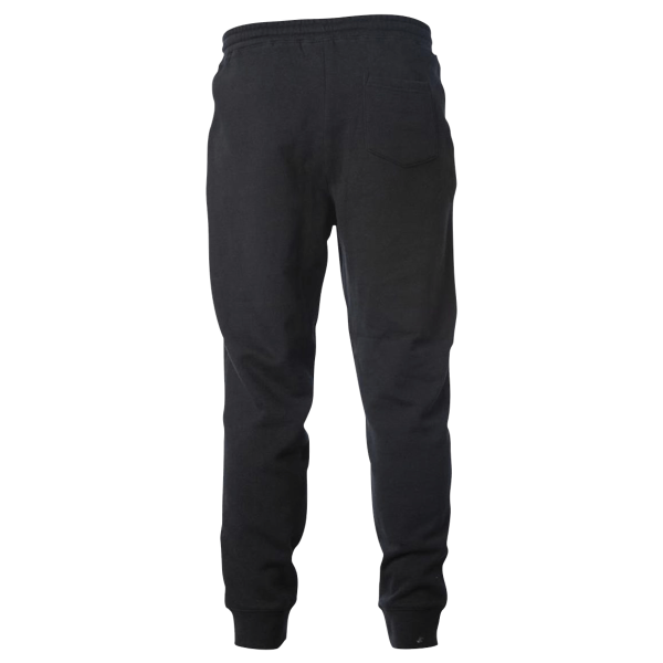 Independent Trading Co. Men's Midweight Fleece Sweatpants, Black, Back view