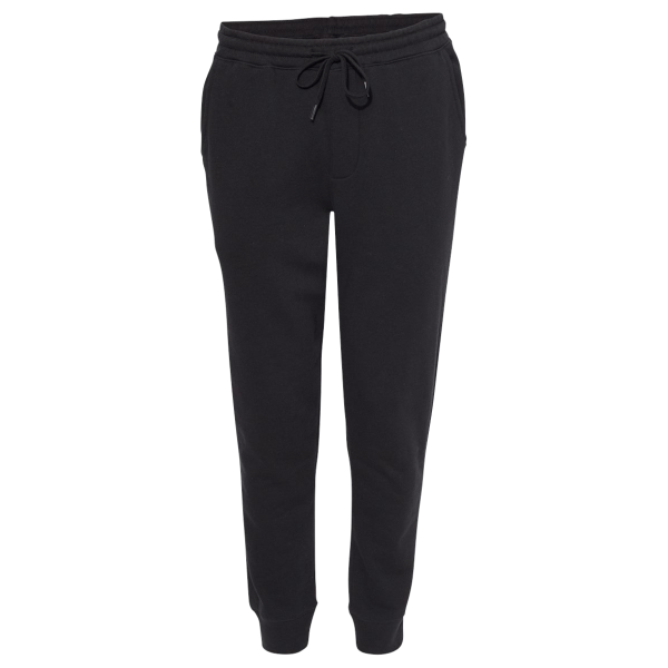 Independent Trading Co. Men's Midweight Fleece Sweatpants, Black, Front view