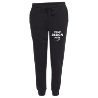 Independent Trading Co. Men's Midweight Fleece Sweatpants, Black, Front view, Mockup