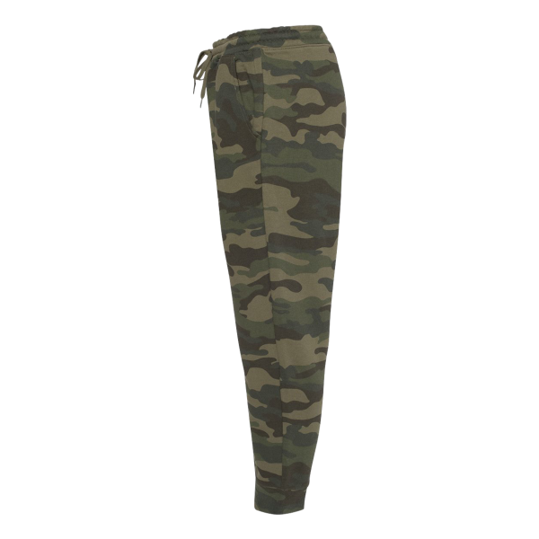 Independent Trading Co. Men's Midweight Fleece Sweatpants, Forest Camo, Left Side view
