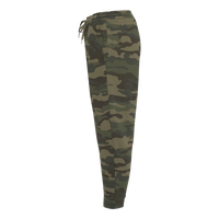 Independent Trading Co. Men's Midweight Fleece Sweatpants, Forest Camo, Left Side view
