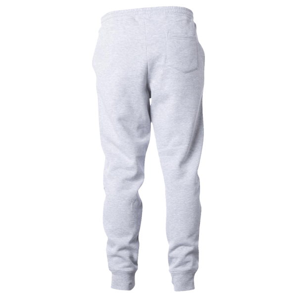 Independent Trading Co. Men's Midweight Fleece Sweatpants, Grey Heather, Back view
