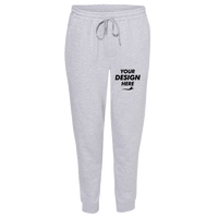 Independent Trading Co. Men's Midweight Fleece Sweatpants, Grey Heather, Front view, Mockup