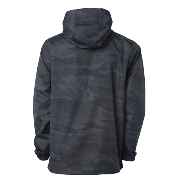 Independent Trading Co. Men's Nylon Anorak, Black Camo, Back view