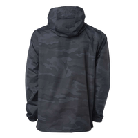Independent Trading Co. Men's Nylon Anorak, Black Camo, Back view