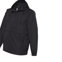 Independent Trading Co. Men's Nylon Anorak, Black, Left Sleeve view