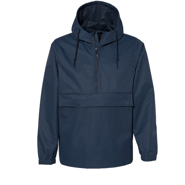 Independent Trading Co. Men's Nylon Anorak, Classic Navy, Front view