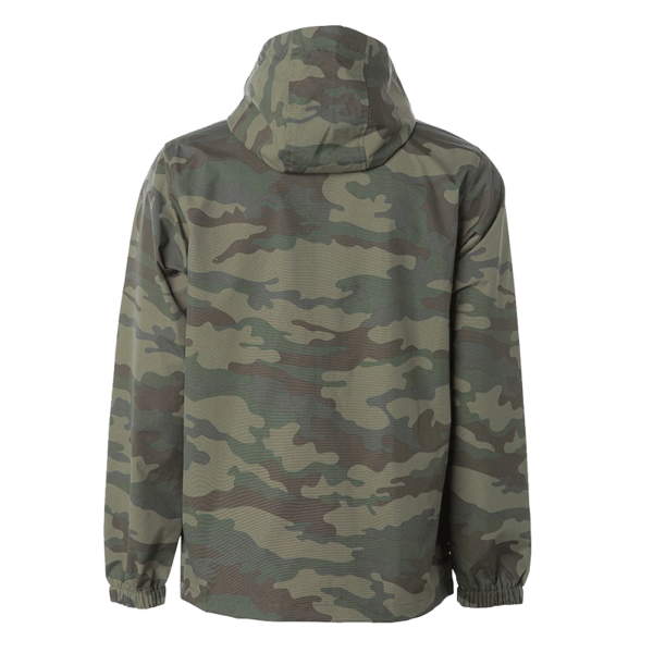 Independent Trading Co. Men's Nylon Anorak, Forest Camo, Back view