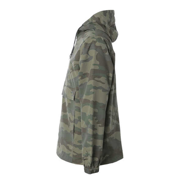 Independent Trading Co. Men's Nylon Anorak, Forest Camo, Left Sleeve view