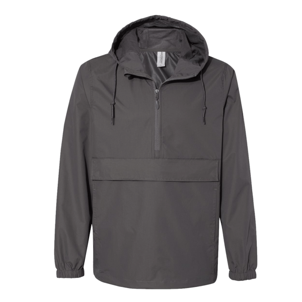 Independent Trading Co. Men's Nylon Anorak, Graphite, Front view