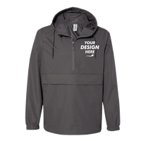 Independent Trading Co. Men's Nylon Anorak, Graphite, Front view, Mockup