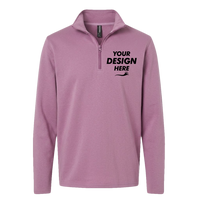 Independent Trading Co. Men's Perform Quarter-Zip Pullover, Orchid, Front view, Mockup
