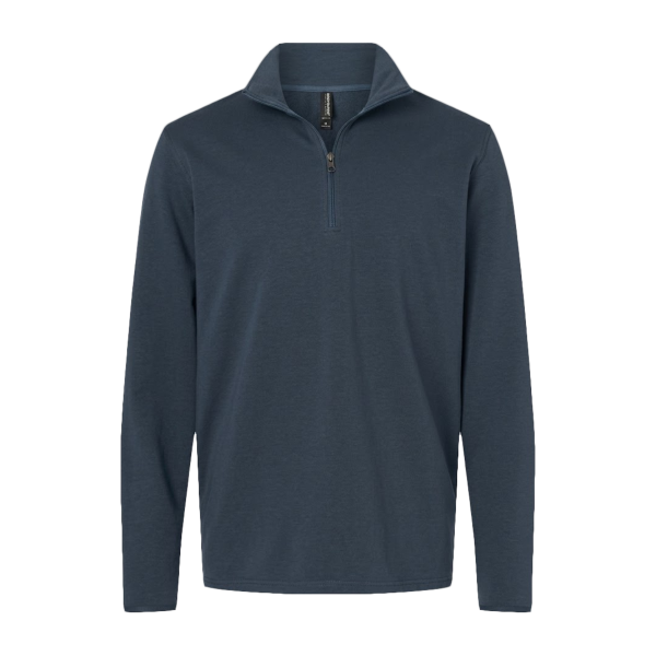 Independent Trading Co. Men's Perform Quarter-Zip Pullover, Storm Blue, Front view
