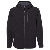 Independent Trading Co. Men's Poly-Tech Soft Shell Jacket, Black, Front view