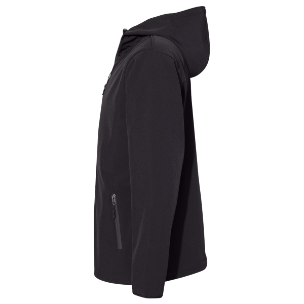 Independent Trading Co. Men's Poly-Tech Soft Shell Jacket, Black, Left Sleeve view