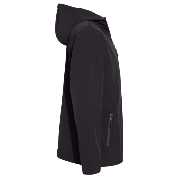 Independent Trading Co. Men's Poly-Tech Soft Shell Jacket, Black, Right Sleeve view