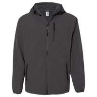 Independent Trading Co. Men's Poly-Tech Soft Shell Jacket, Graphite, Front view