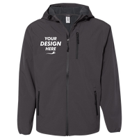 Independent Trading Co. Men's Poly-Tech Soft Shell Jacket, Graphite, Front view, Mockup