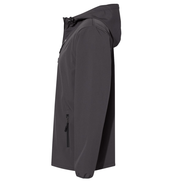 Independent Trading Co. Men's Poly-Tech Soft Shell Jacket, Graphite, Left Sleeve view