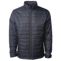 Independent Trading Co. Men's Puffer Jacket, Black, Front view