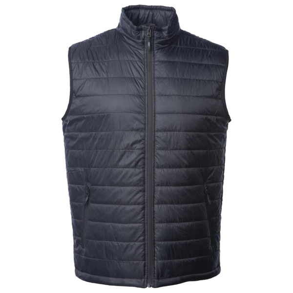 Independent Trading Co. Men's Puffer Vest, Black, Front view