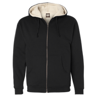 Independent Trading Co. Men's Sherpa-Lined Full-Zip Hooded Sweatshirt, Black / Natural, Front view